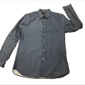 The Kooples Dark Blue Hidden Button Down Dress Shirt Size Small